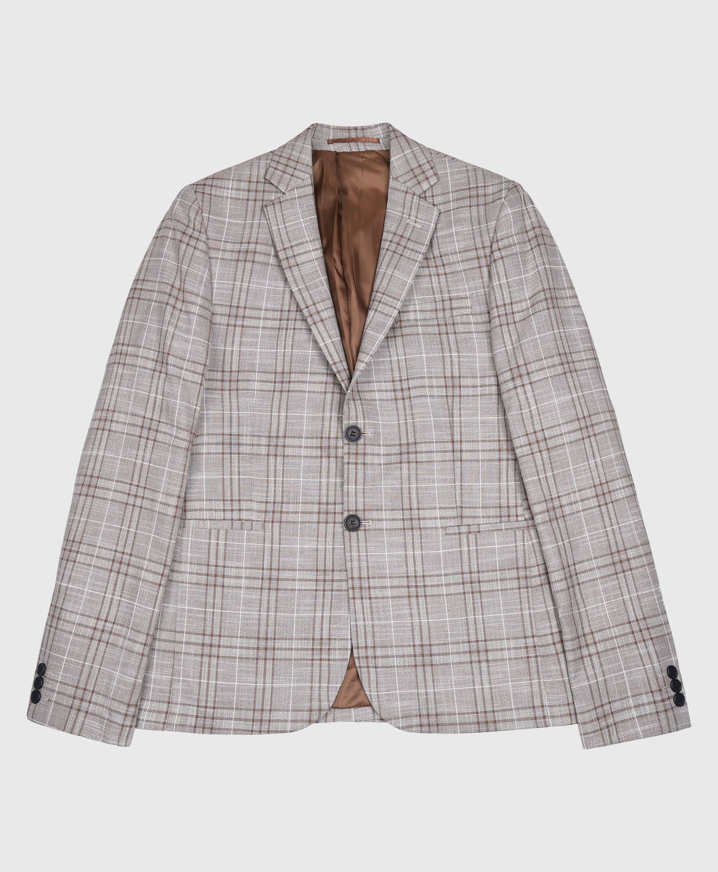 Brown Check Suit Jacket
