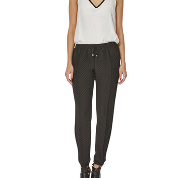 Artemis Chevron Trousers in Black