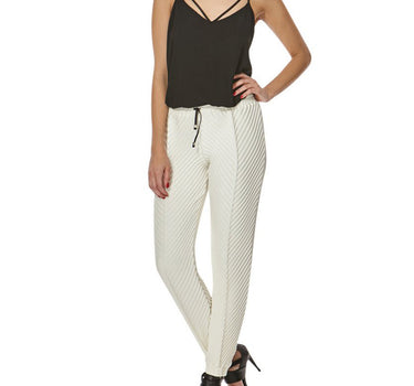 Artemis Chevron Trousers in White