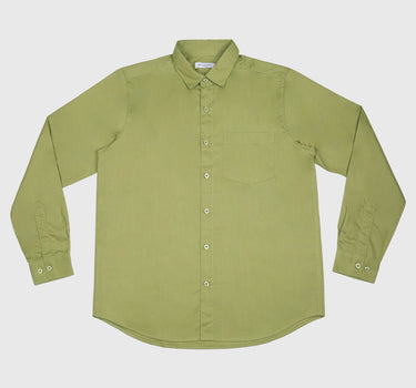 Slim Fit Classic Shirt In Light Olive