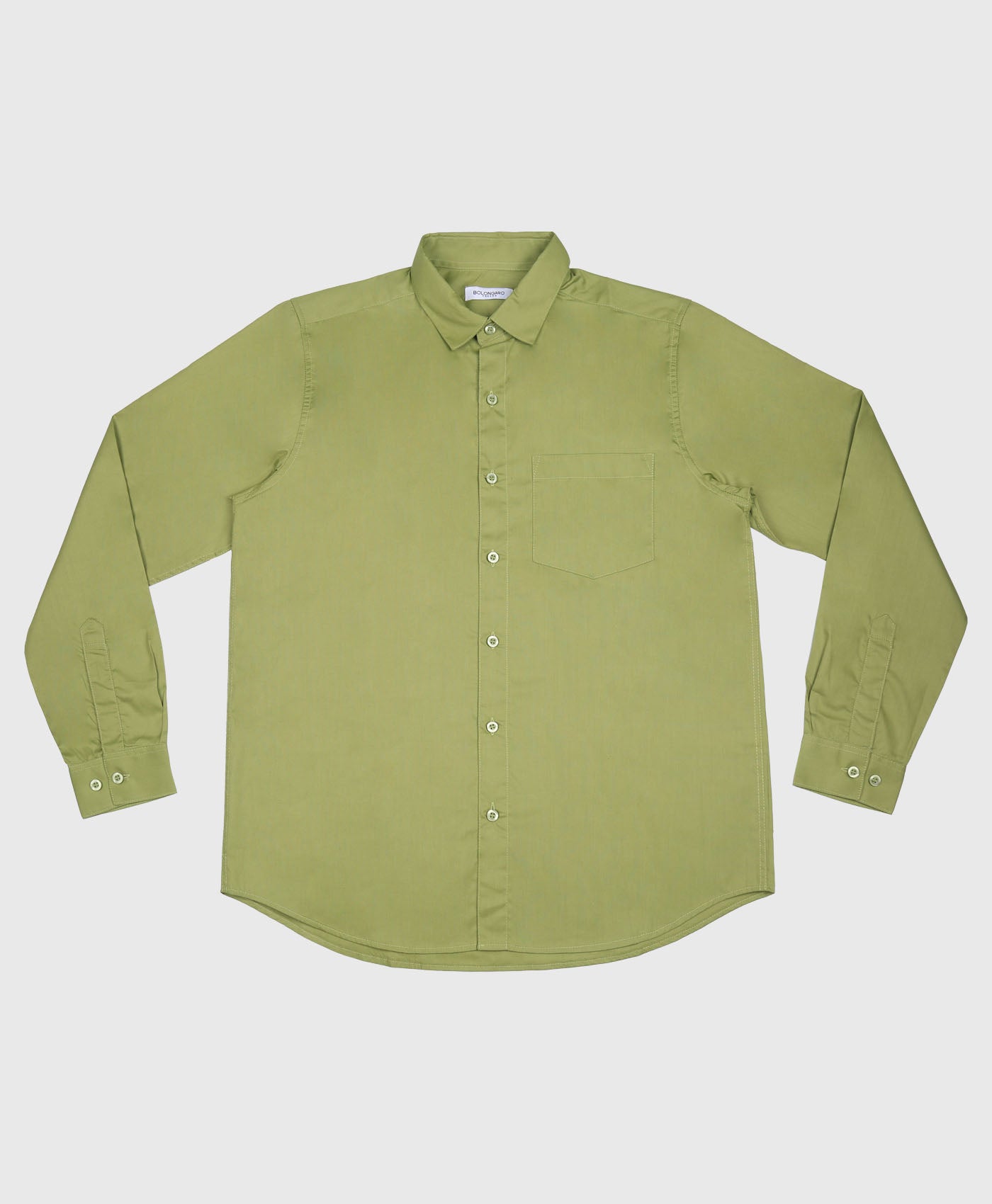 Slim Fit Classic Shirt In Light Olive