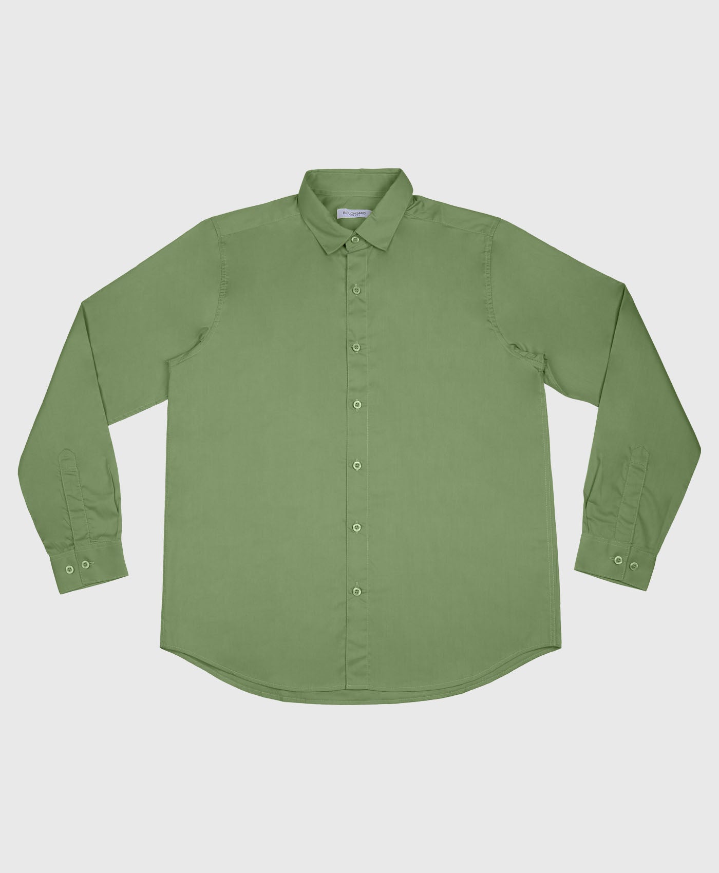Skinny Fit Classic Shirt In Sage Green