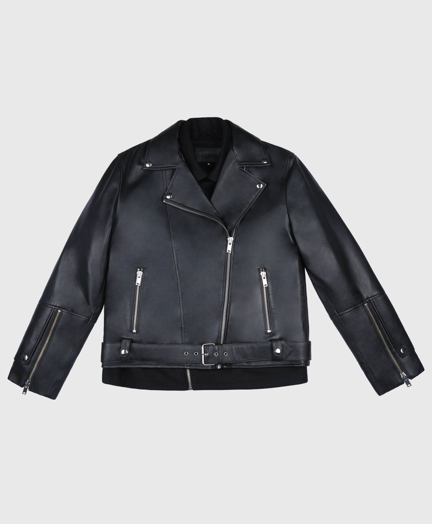 Double Layer Leather Biker With Removeable Lining