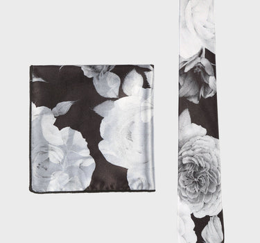 Floral Skinny Tie and Pocket Square Set