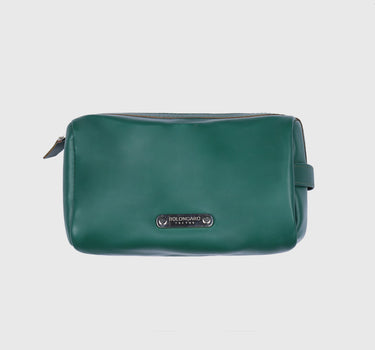 Green Leather Wash Bag