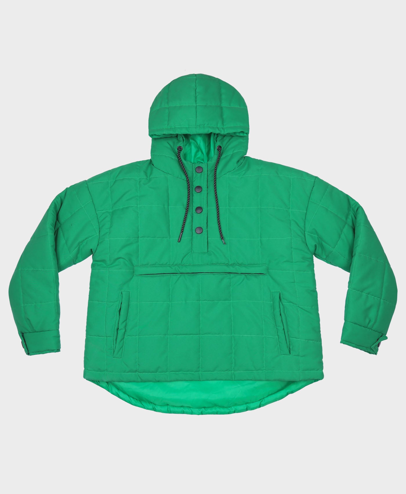 Quilted Pull Over Cotton Jacket Bottle Green