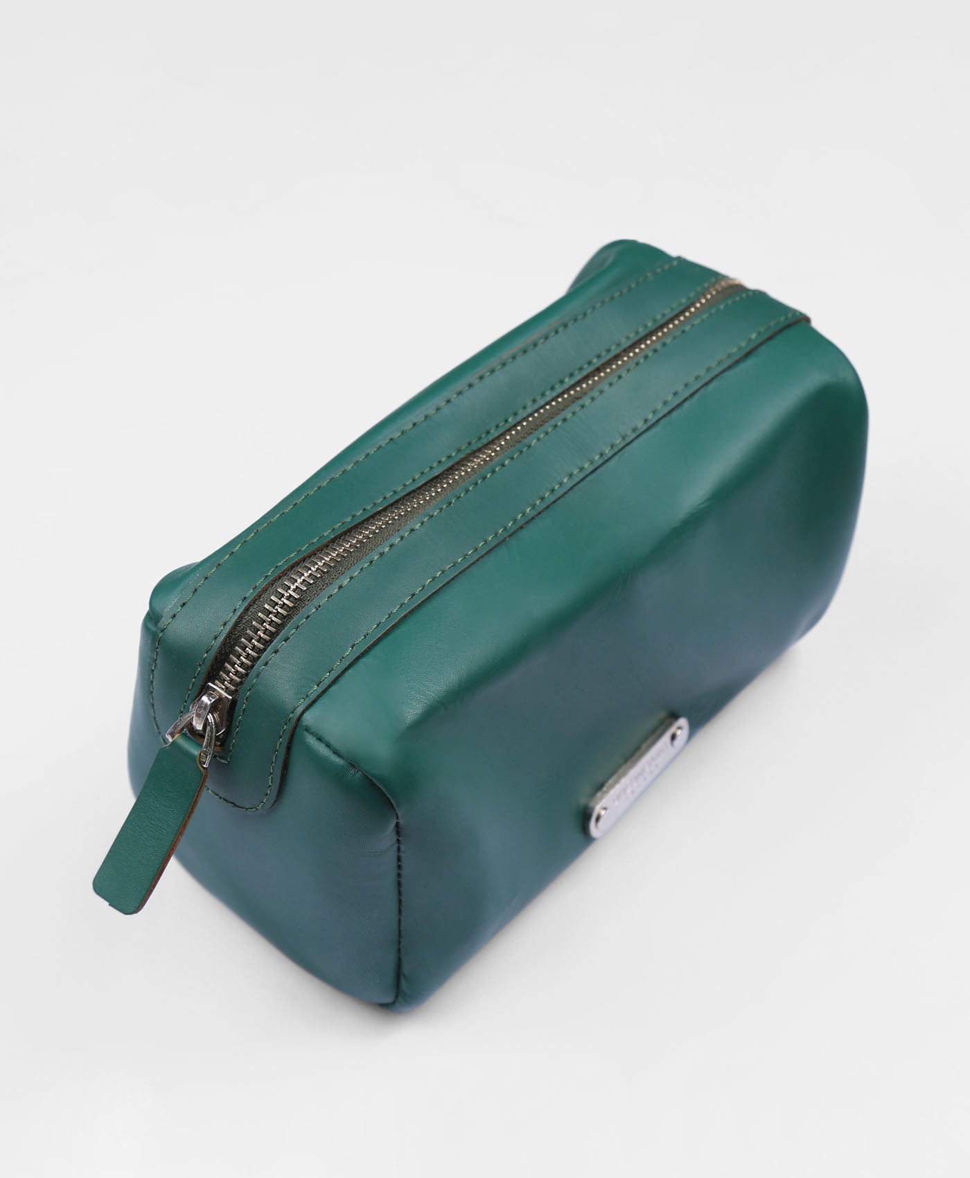 Green Leather Wash Bag