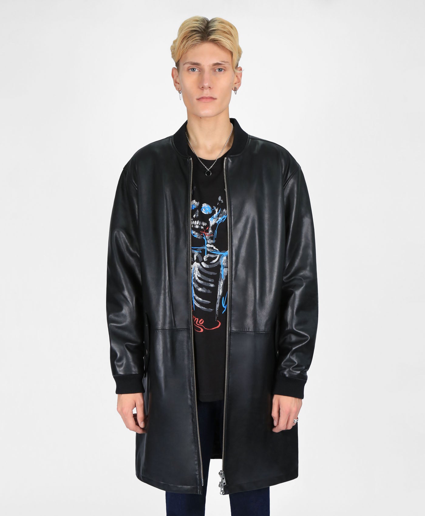 Quilted Longline Bomber In Black