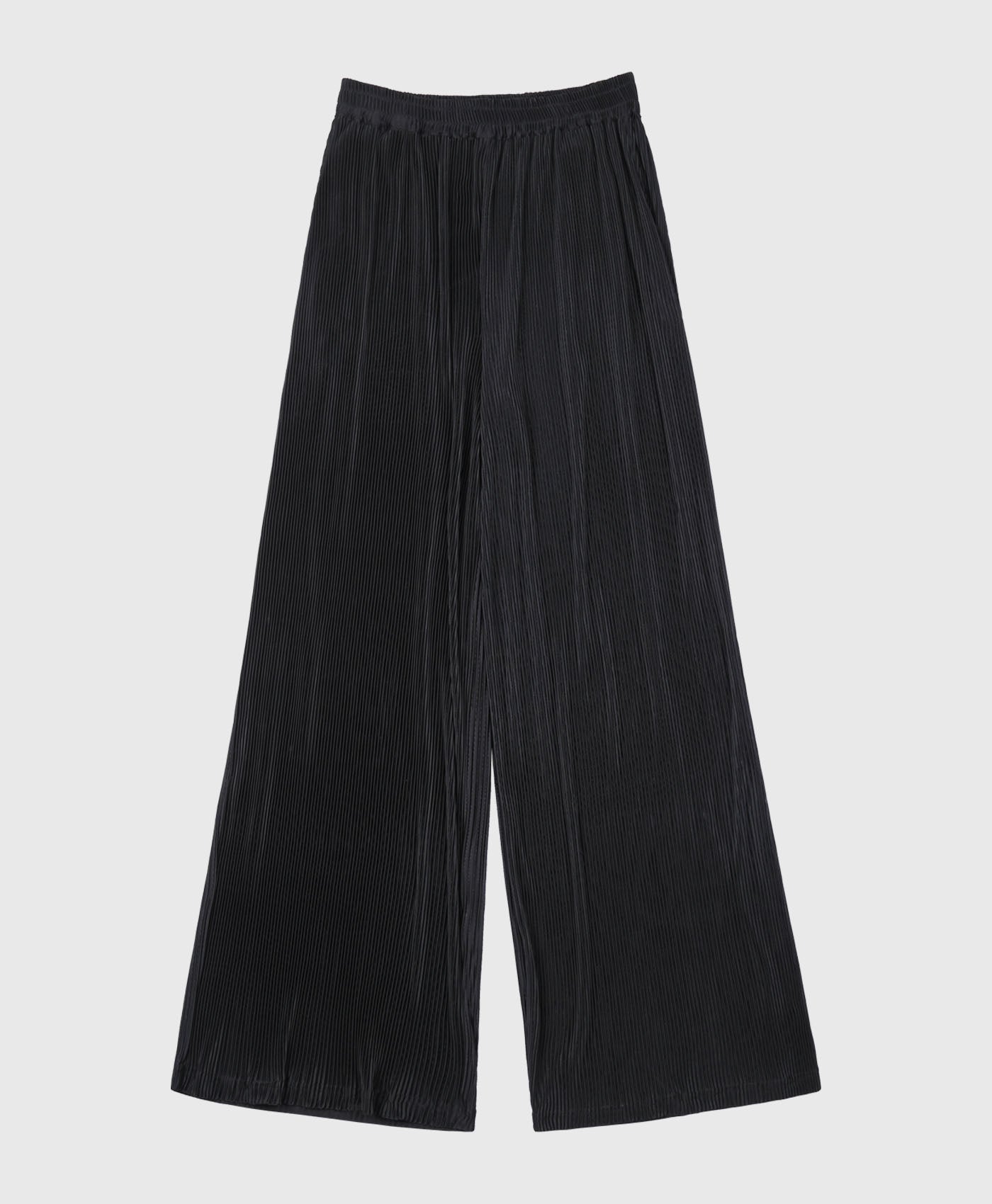 Plisse Trousers In Black