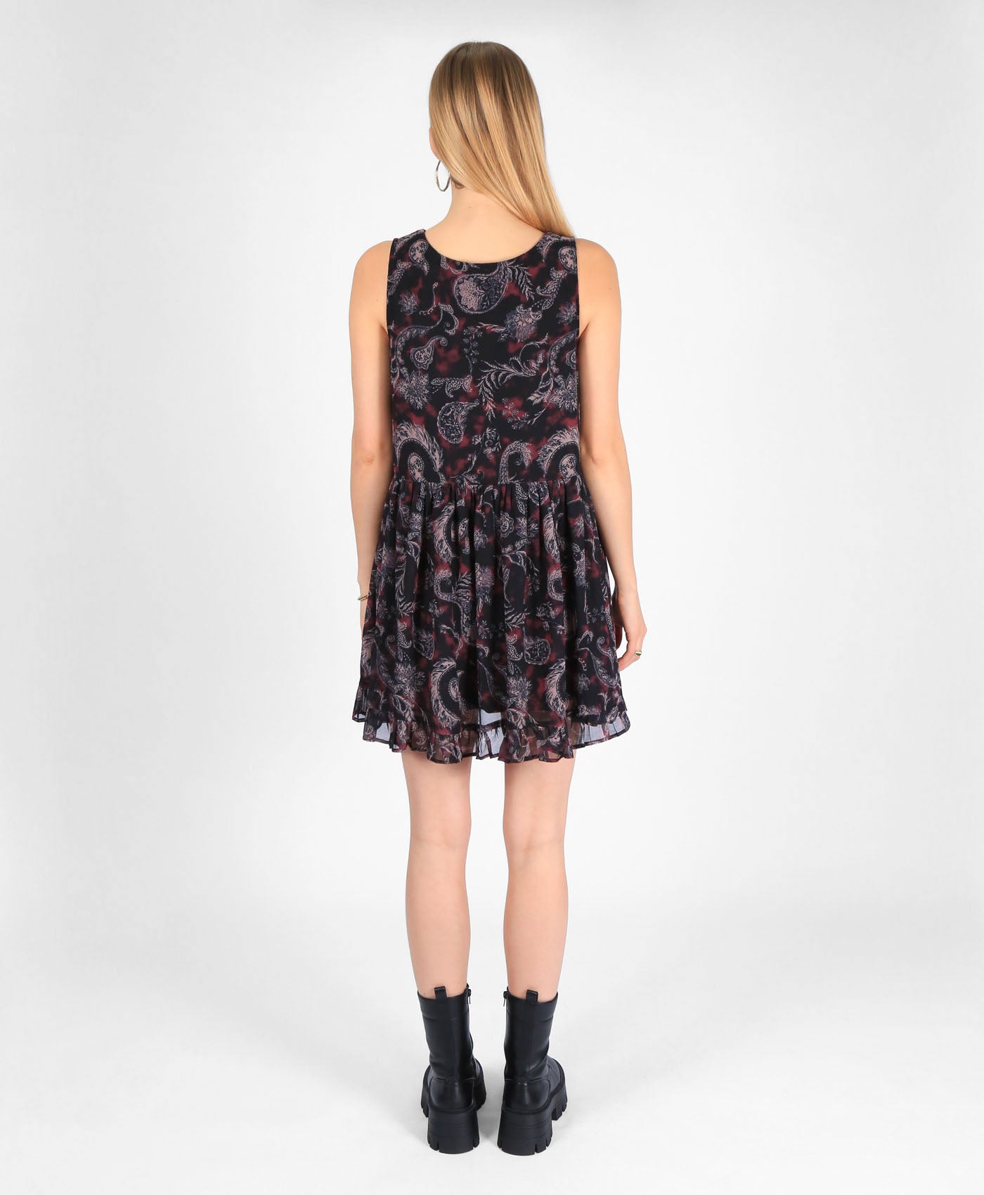 Printed Sleeveless Smock Dress In Multi