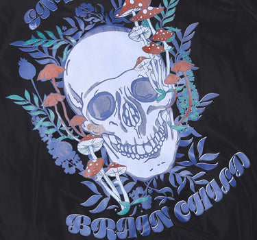 Nylon Bomber With Skull Back Print