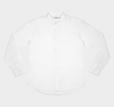 Slim Fit Grandad Shirt in White