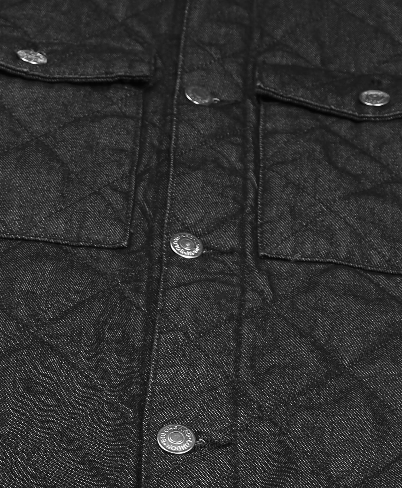 Button Up Shirt In Wash Black Denim