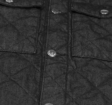 Button Up Shirt In Wash Black Denim