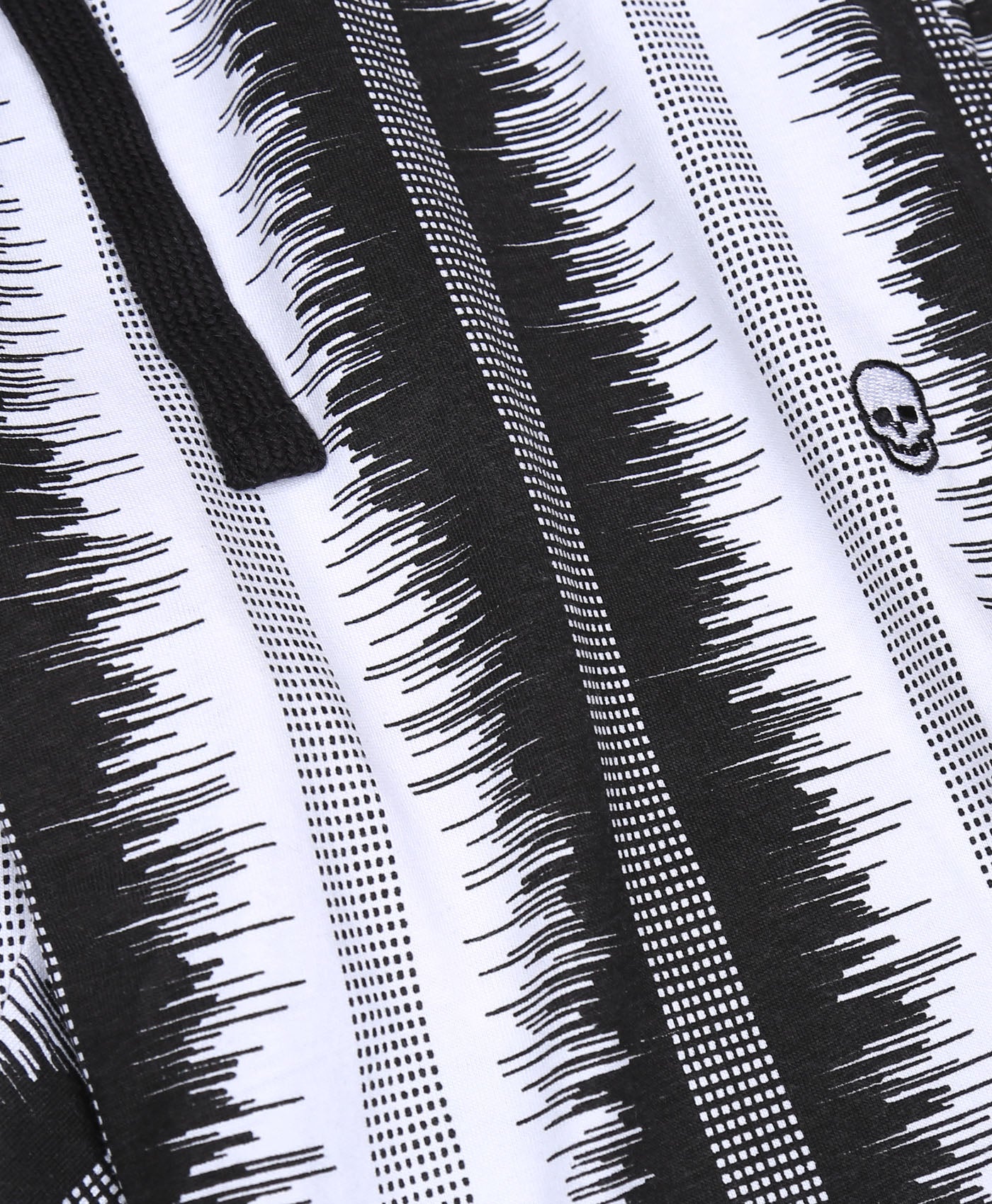 Lounge Set in Black Skeleton Stripe Print