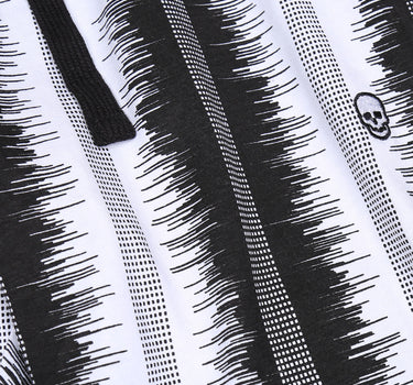 Lounge Set in Black Skeleton Stripe Print