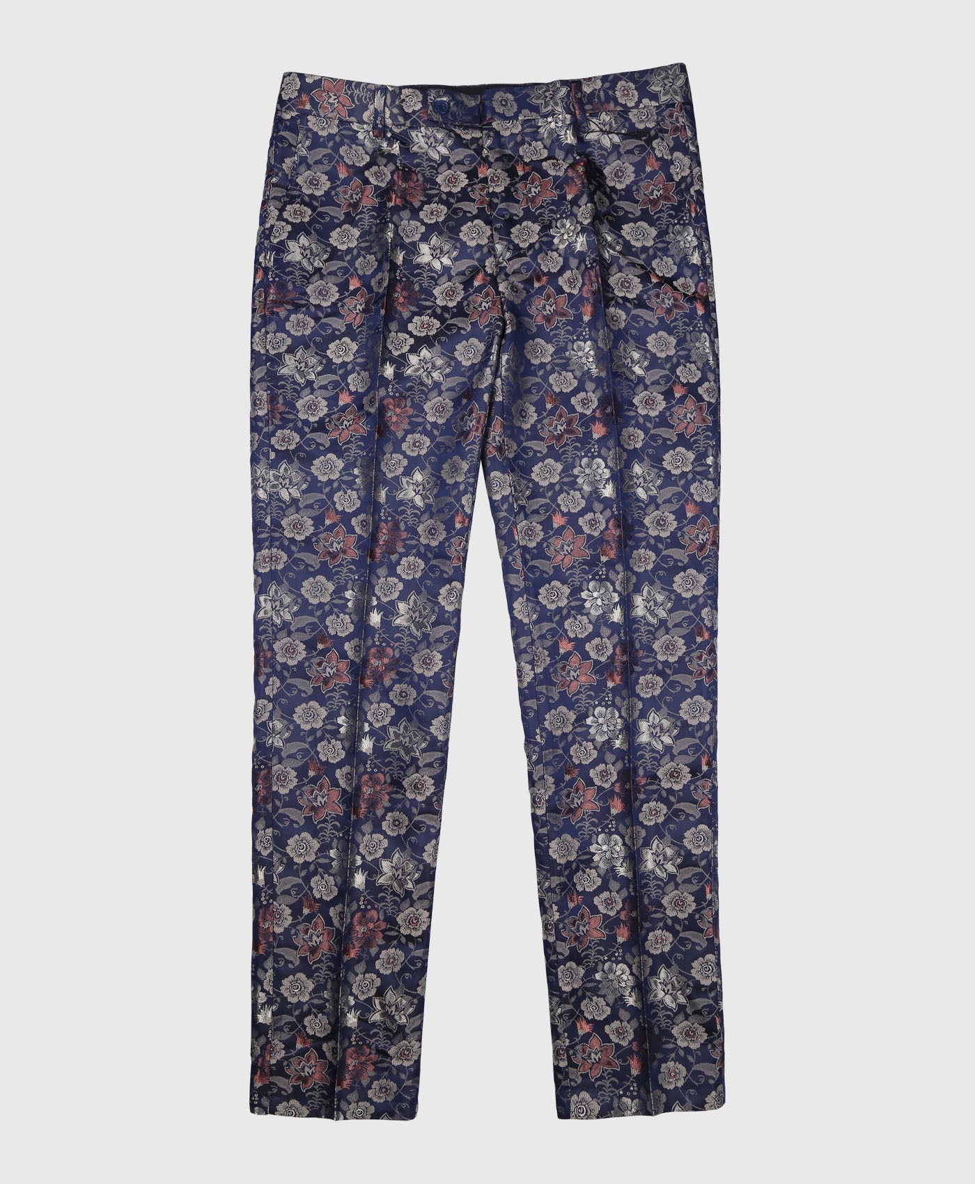 Jacquard Floral Print Suit Trouser In Multi