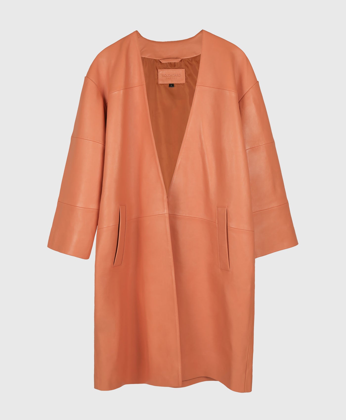 Leather Duster Coat Peach