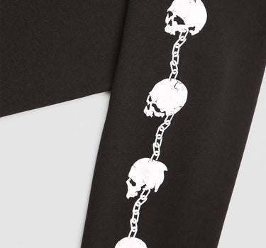 Skull Side Arm Print Crew Neck Sweatshirt