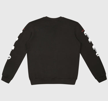 Skull Side Arm Print Crew Neck Sweatshirt