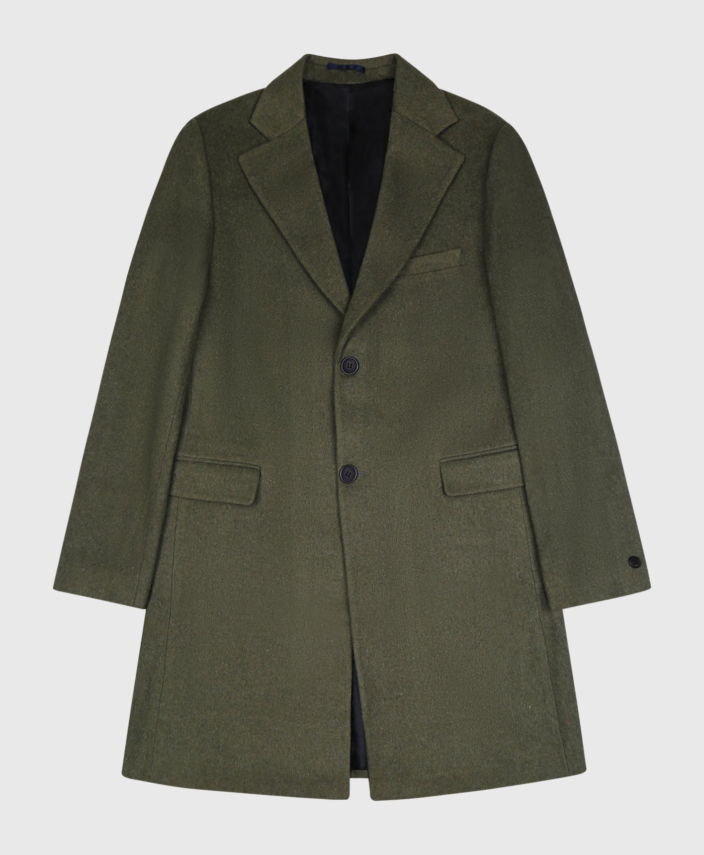 Long Wool Duster Coat In Khaki