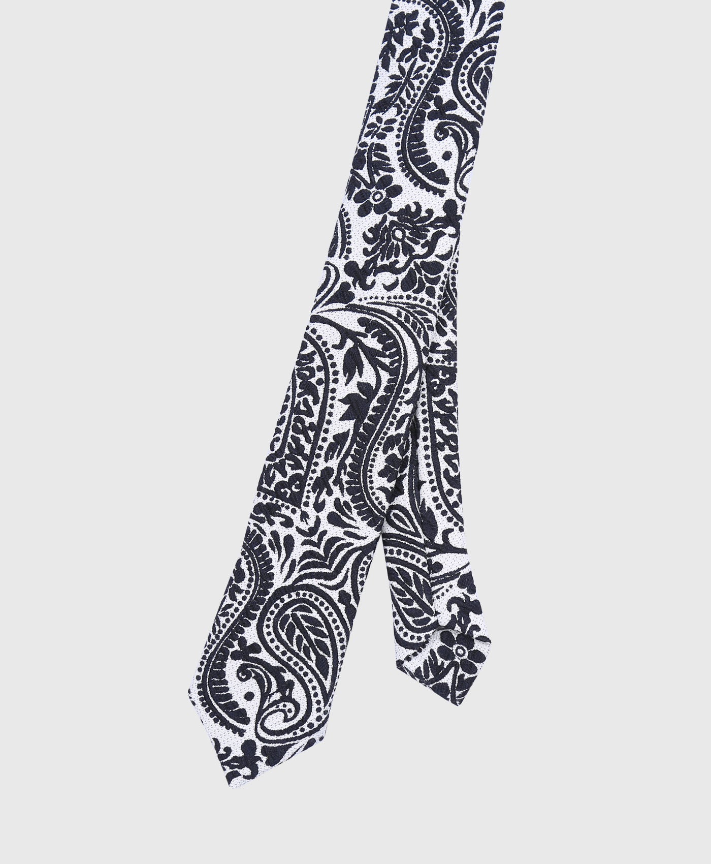 Paisley Print Tie In Black And White