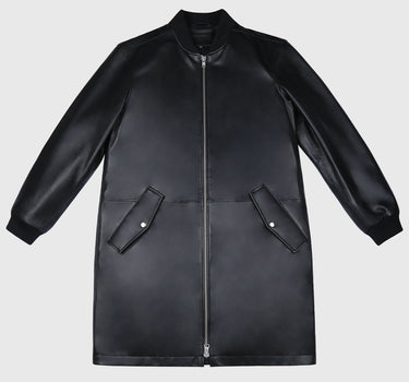 Quilted Long Line Bomber In Black