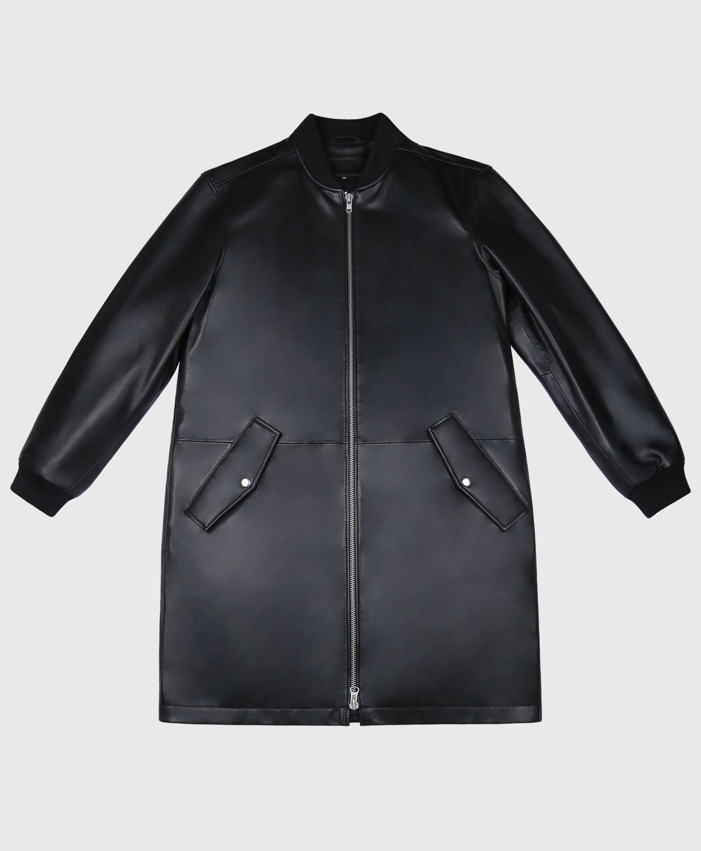 Quilted Longline Bomber In Black