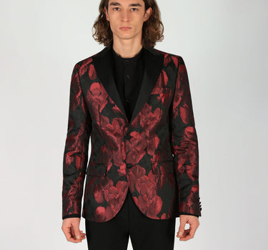 Red Floral Skinny Blazer