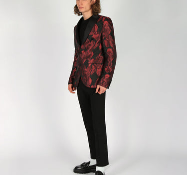 Red Floral Skinny Blazer