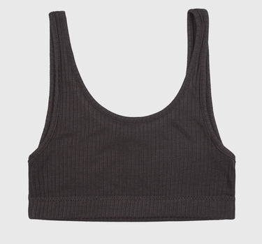 Black Ribbed Jersey Bralette