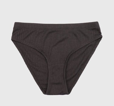 Black Ribbed Jersey High Leg Brief