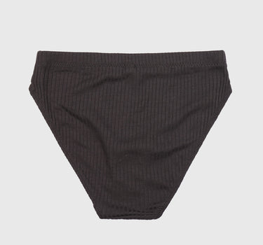 Black Ribbed Jersey High Leg Brief