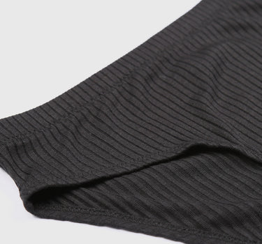 Black Ribbed Jersey High Leg Brief