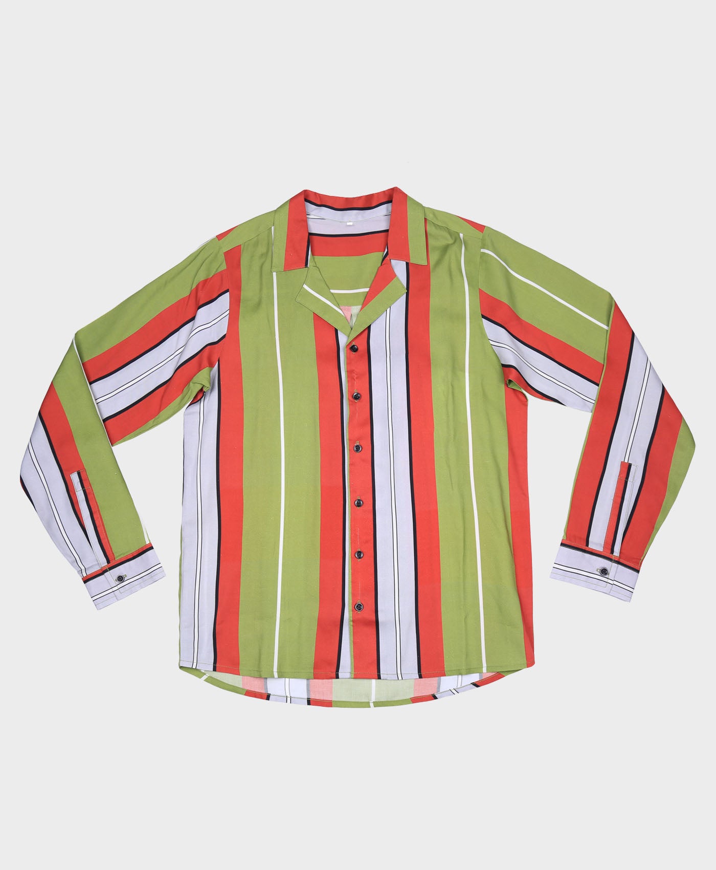 Stripe Shirt In Khaki And Burgundy