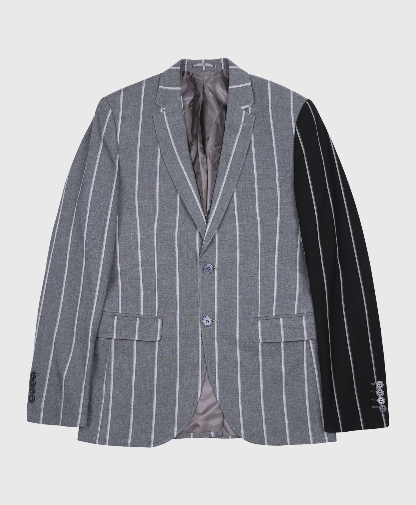 Suit Jacket In Stripe With Contrast Panels