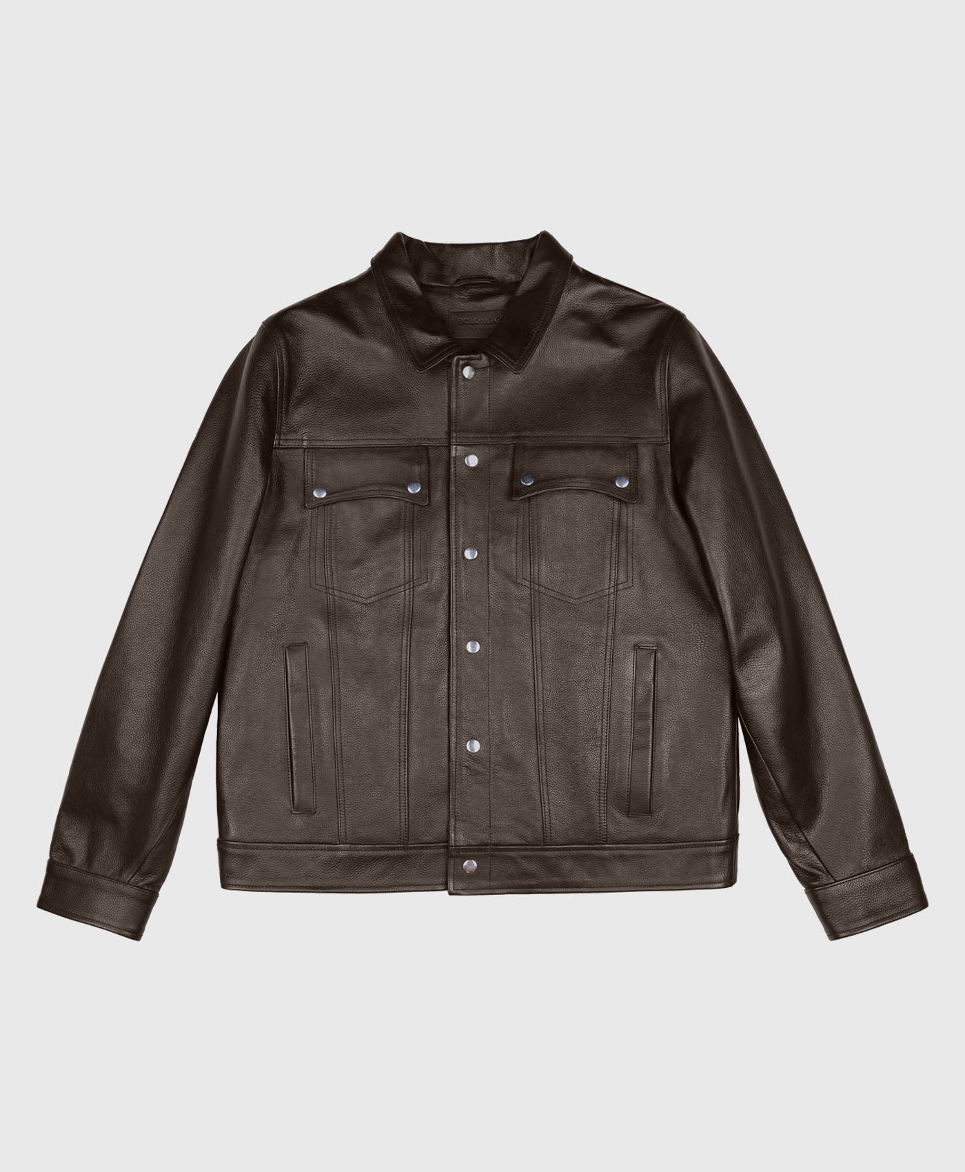 Western Leather Jacket In Dark Brown