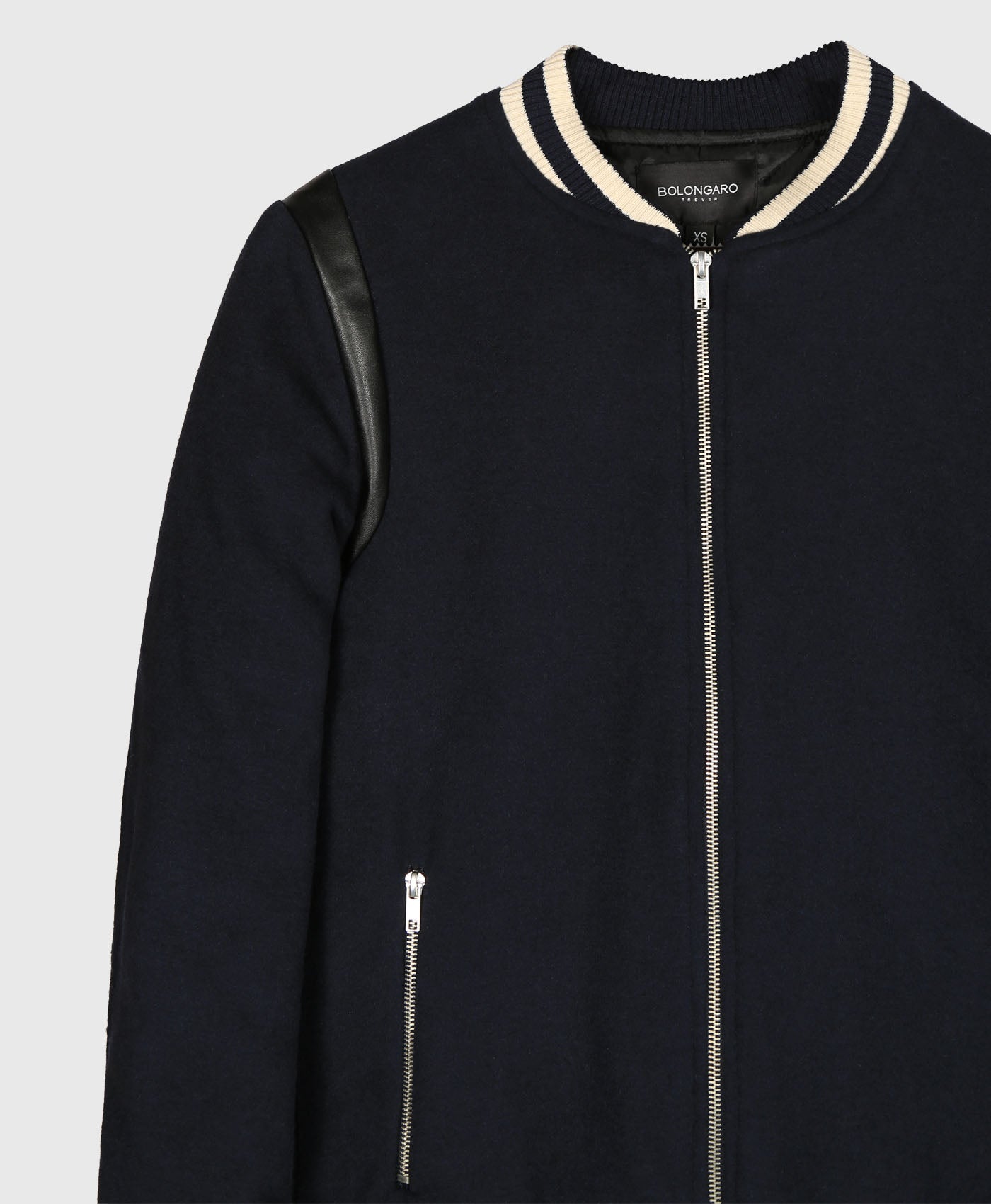 Wool Navy Bomber Jacket